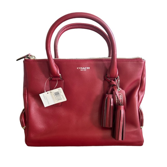 Coach Legacy # 21192 Leather Archive Zip Top Handle Bag - Black Cherry Red (NWT) - Picture 3 of 12